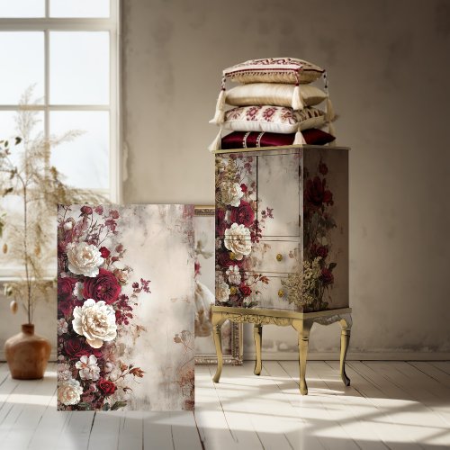 Tattered Floral French Chic Roses  Peony Tissue Paper