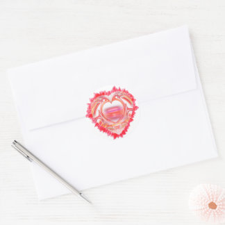 Tattered Heart Classic Round Sticker