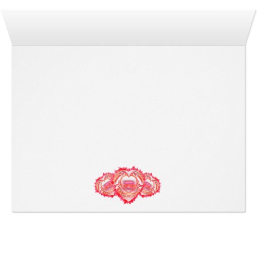 Tattered Heart Design Over Red Spirals and Stars (Inside Horizontal (Bottom))