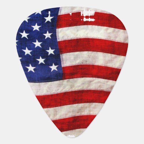 Tattered Patriotic US Flag United States Guitar Pick