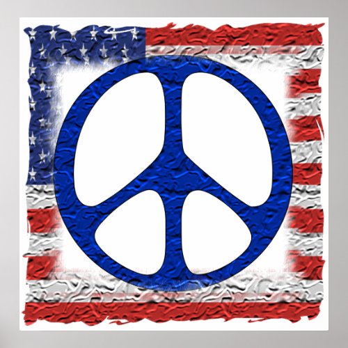 Tattered Peace Flag Poster