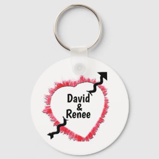 Tattered Red Heart Outline & Arrow Personalized