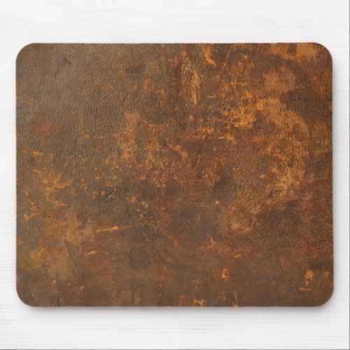 tattered rustic leather mouse pad