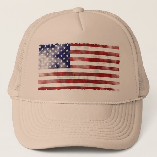 Tattered Vintage American Flag Trucker Hat