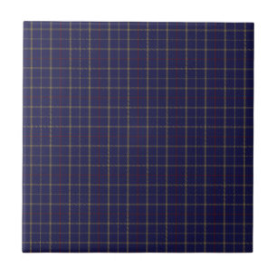 Tattersall Brooks Blue Gold Red Check Ceramic Tile