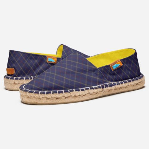 Tattersall Fashion Brooks Blue Gold Red Espadrilles