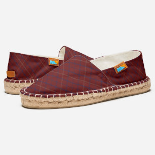Tattersall Fashion Brooks Maroon Blue Gold Espadrilles