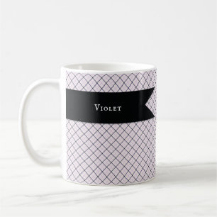Tattersall Violet Dark Blue Check Tea Cup