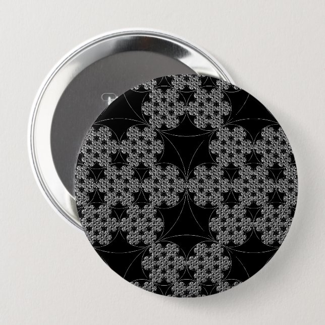 Tatting Fractal Pattern Snowflake Button (Front & Back)