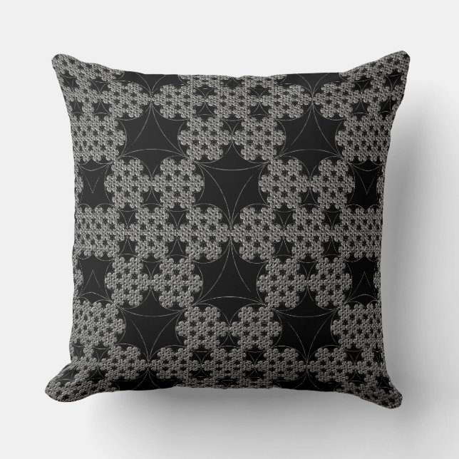 Tatting Fractal pattern Snowflake Crochet Throw Pillow (Front)