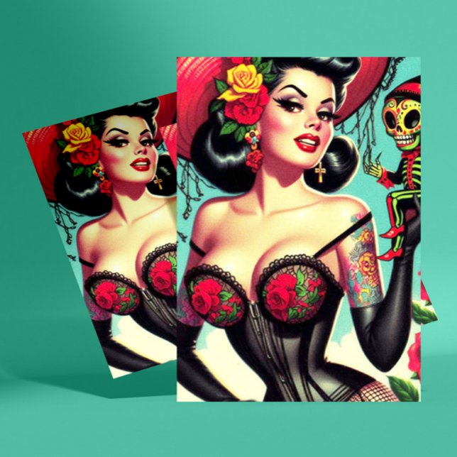 Tattoed Witch Pin-up Postcard (Creator Uploaded)