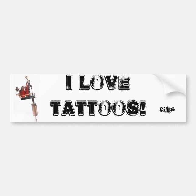 tattoo14, I LOVE TATTOOS!, Fits Bumper Sticker (Front)