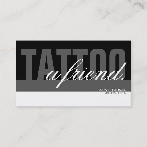 Customizable tattoo a friend overlay business card templates