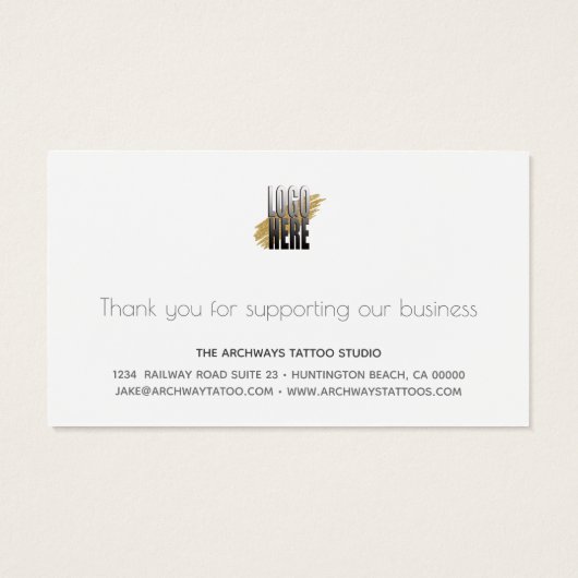 Tattoo Aftercare Advice Care with Logo (Back)