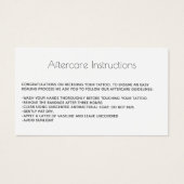 Tattoo Aftercare Advice Care with Logo (Front)