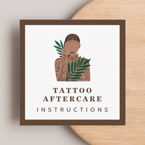Tattoo Aftercare Instructions Inked Girl Framed Square Business Card