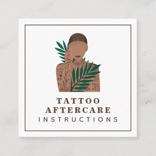 Tattoo Aftercare Instructions Inked Girl Trendy Square Business Card