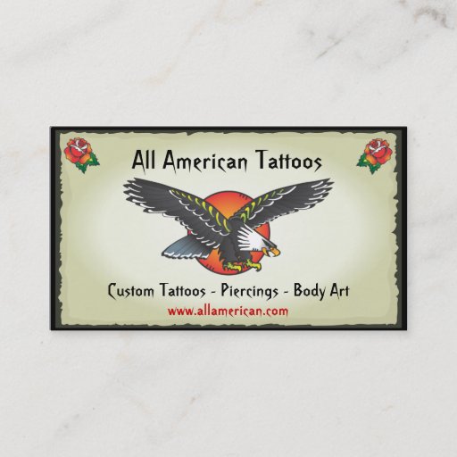 Customizable Tattoo American Eagle Business Cards