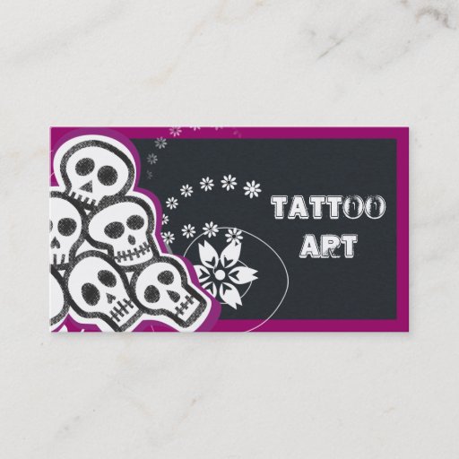 Customizable Tattoo Art Business Cards- Skulls