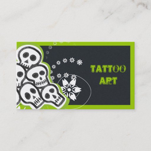 Customizable Tattoo Art Business Cards- Skulls