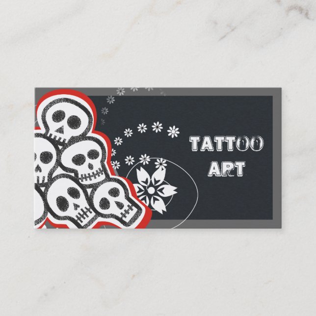 Tattoo Art Business Cards- Skulls Business Card (Front)