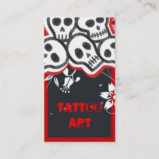 Customizable Tattoo Art Business Cards- Skulls