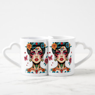 Tattoo Art Matching Heart Mugs
