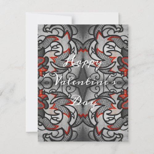 Tattoo Art Pattern on Valentines Day Card