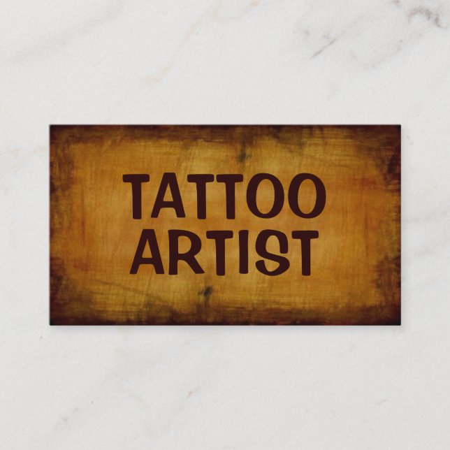 Tattoo Artist Antique Business Card (Front)