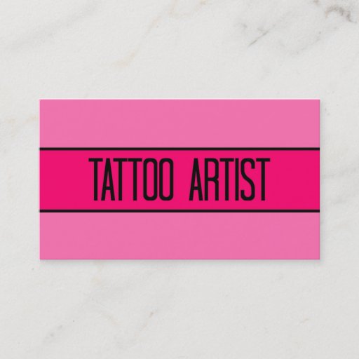 Customizable Tattoo Artist Baby and Hot Pink Business Card