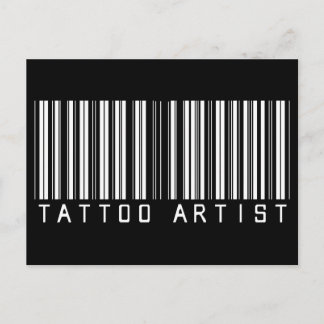 Tattoo Artist Bar Code Postcard
