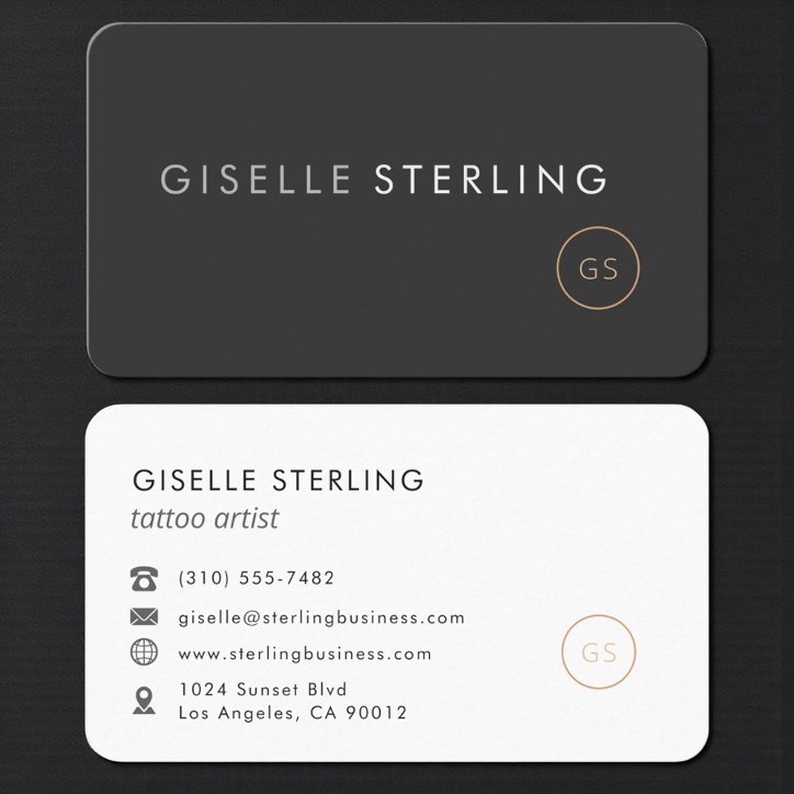 Tattoo Artist Black Professional Business Card