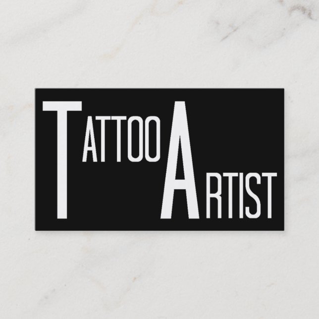 Tattoo Artist Black Simple Business Card (Front)