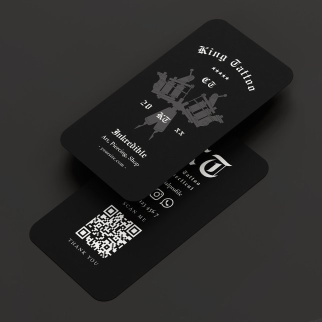 Tattoo Artist Black Tattooist Minimal  Business Card (Tattoo Artist Black Tattooist Minimal Business Card
)