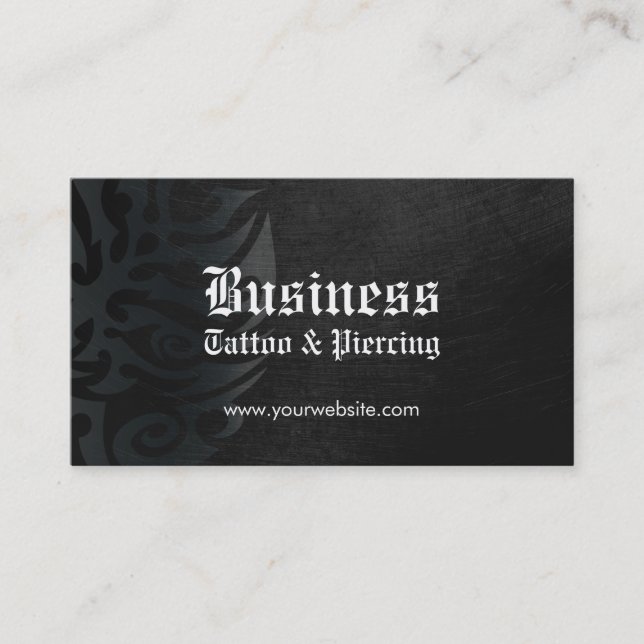 Tattoo Artist Body Piercing Professional Dark Business Card (Front)