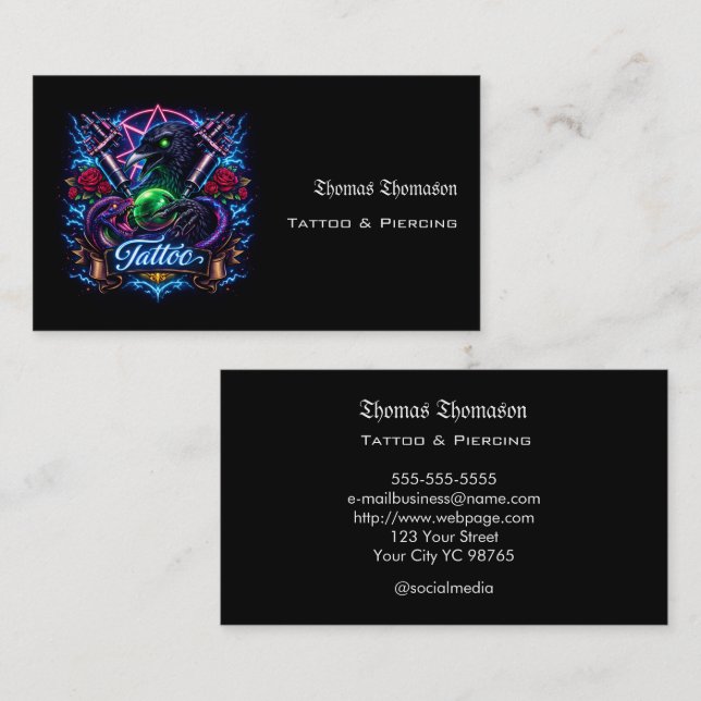 Tattoo artist  business card (Front/Back)