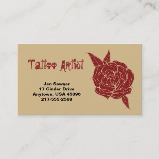 Customizable Tattoo Artist Business Card
