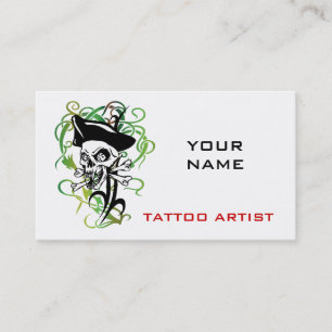 Tattoo Artist Business Cards Skull Pirate