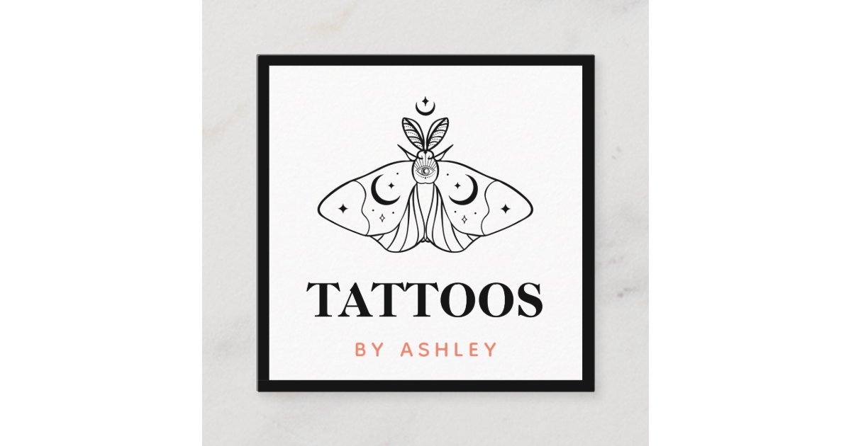 Tattoo Artist Butterfly Aesthetic Third Eye Mystic Square Business Card |  Zazzle