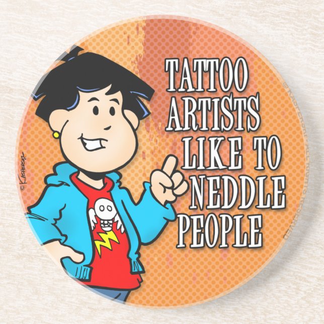 Tattoo Artist Drink Coaster (Front)