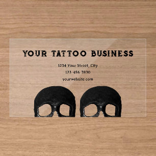 Tattoo Artist Goth Black Clear Dark Skull Business Cards