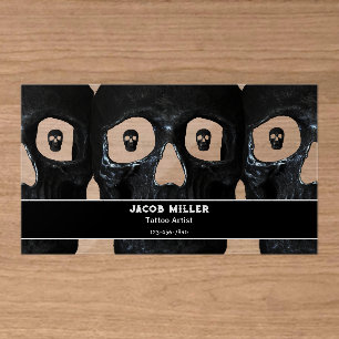 Tattoo Artist Goth Black Dark Skull Clear Business Cards