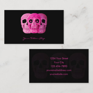 Tattoo Artist Gothic Pink Black Skull Business Card