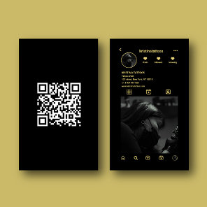 Tattoo Artist Instagram Photo Grid QR Code  Business Card