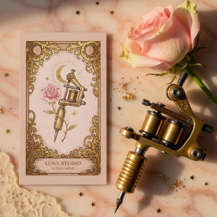Tattoo Artist Luxury Celestial Tattoo Studio Business Card