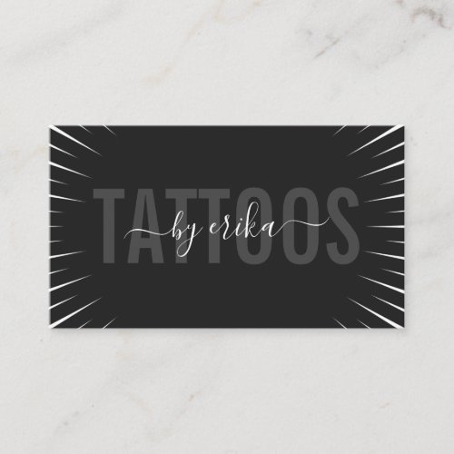 Tattoo Artist Modern Typography Black  White Text Business Card