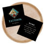 Tattoo Artist Mystic Third Eye Rose Vintage Cosmic Square Business Card