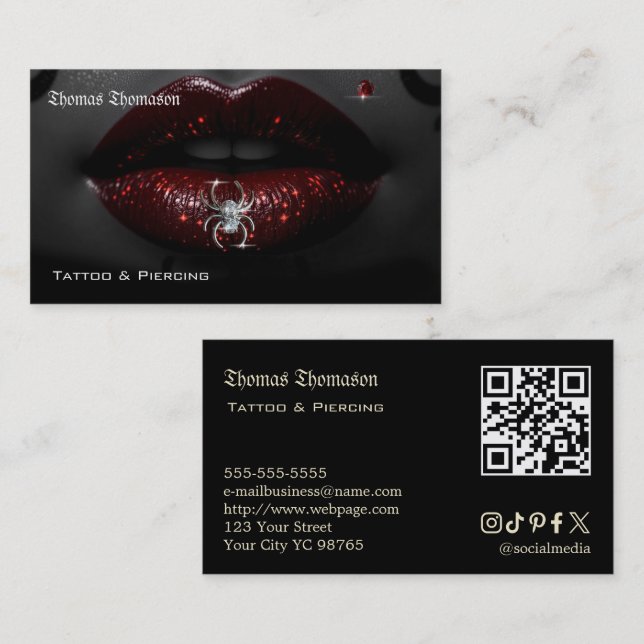 Tattoo artist QR code  Business Card (Front/Back)