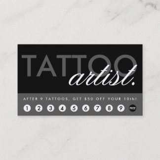 tattoo artist rewards program loyalty card