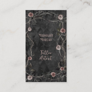 Tattoo Artist Roses Thorns QR Code Business Business Card